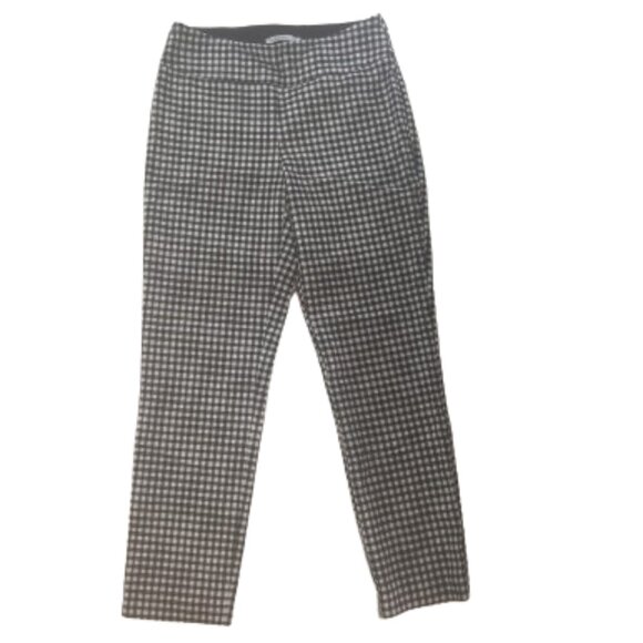 ---  Black and White Plaid Checked Skinny Pants / Leggings Size 6 - Picture 1 of 2